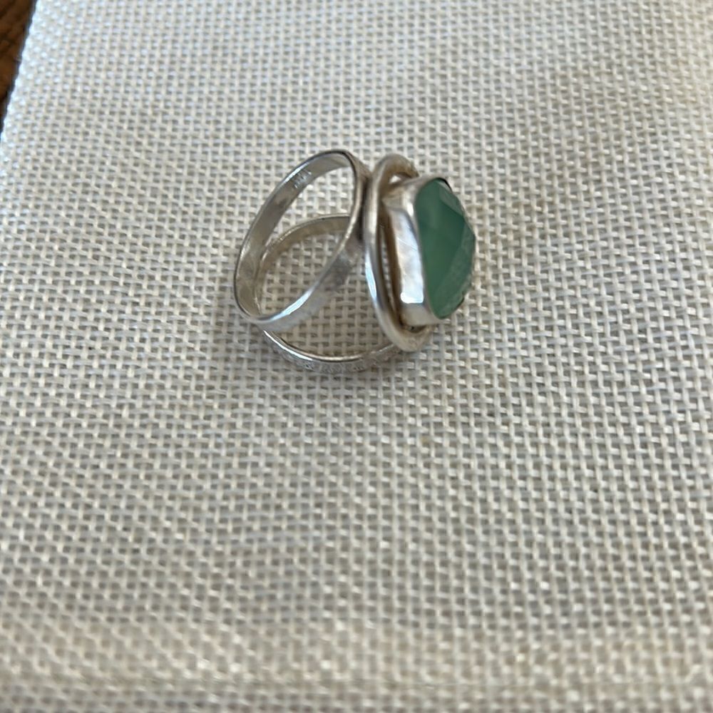 Beautiful large stone ring in silver - Picture 2 of 4